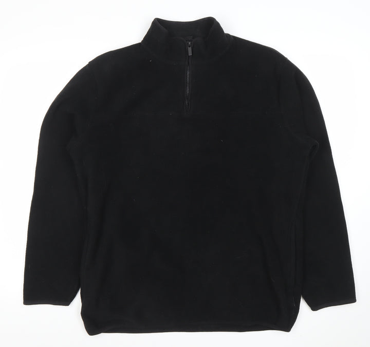 ONLY & SONS Men Black L Fleece 1/2 Zip Pullover Sweatshirt