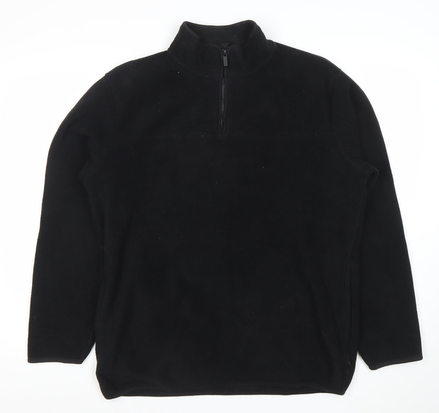 ONLY & SONS Men Black L Fleece 1/2 Zip Pullover Sweatshirt