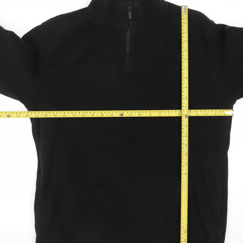 ONLY & SONS Men Black L Fleece 1/2 Zip Pullover Sweatshirt