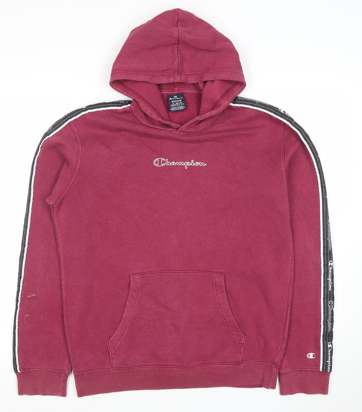 Champion Men’s Red Pullover Hoodie Medium Logo Graphic Fleece