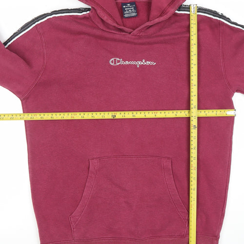 Champion Men’s Red Pullover Hoodie Medium Logo Graphic Fleece