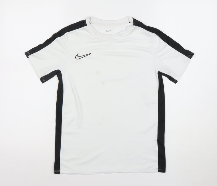 Nike Boys White Dri-FIT Mesh Sports T-Shirt Size 10-11 Years