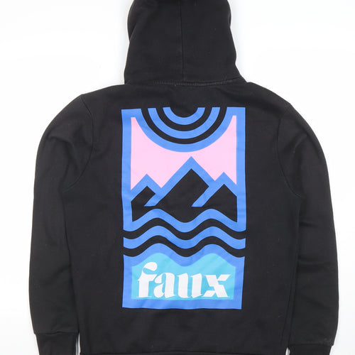 Friend or Faux Men's Black Full Zip Hoodie Size S Graphic Print