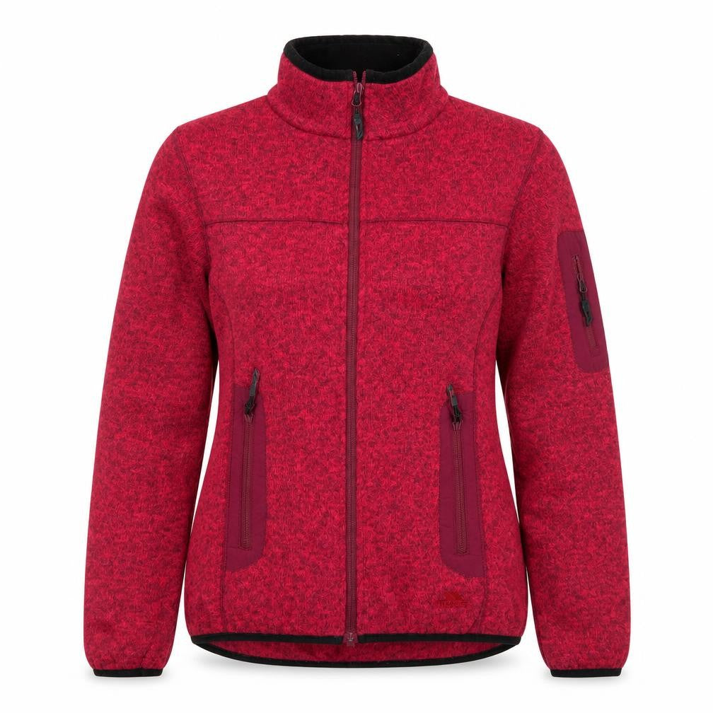 Front view of Trespass Women's Pink Fleece Full Zip Outdoor Jacket, size S