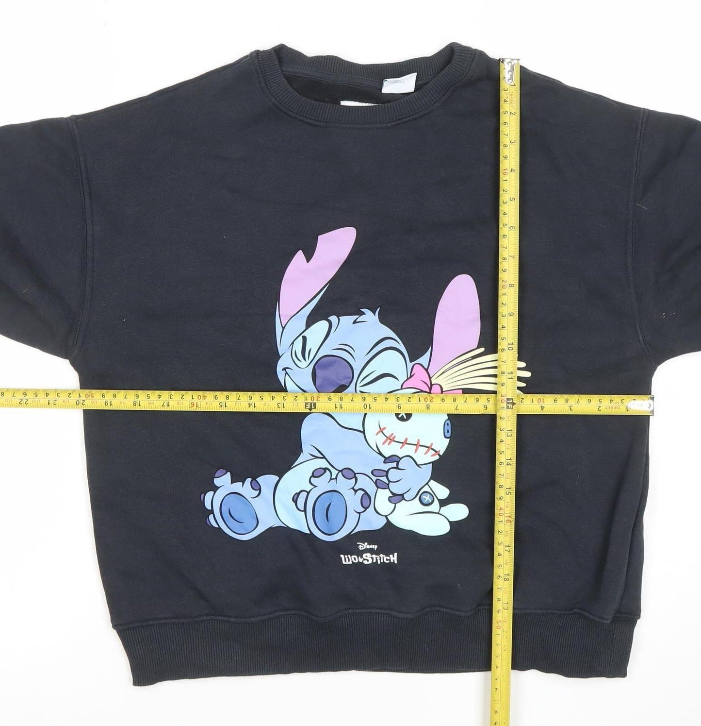 Zara Girls Black Lilo & Stitch Graphic Pullover Sweatshirt 11-12 Years