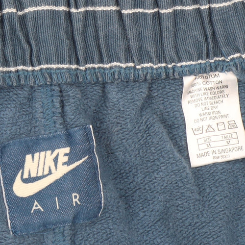 Nike Air Men's Blue Terry Sweatpants M Elastic Waist Vintage Style
