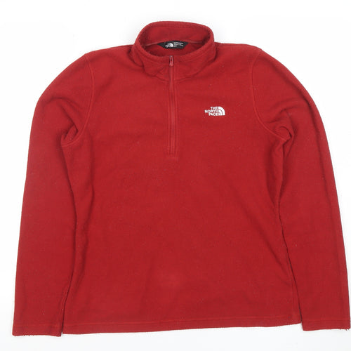 The North Face Women's Red Fleece 1/4 Zip Jacket Size M