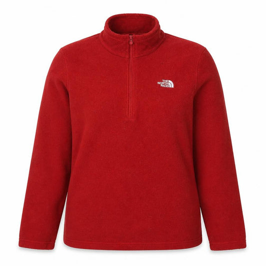 Front view of The North Face Women's Red Fleece 1/4 Zip Jacket, size M