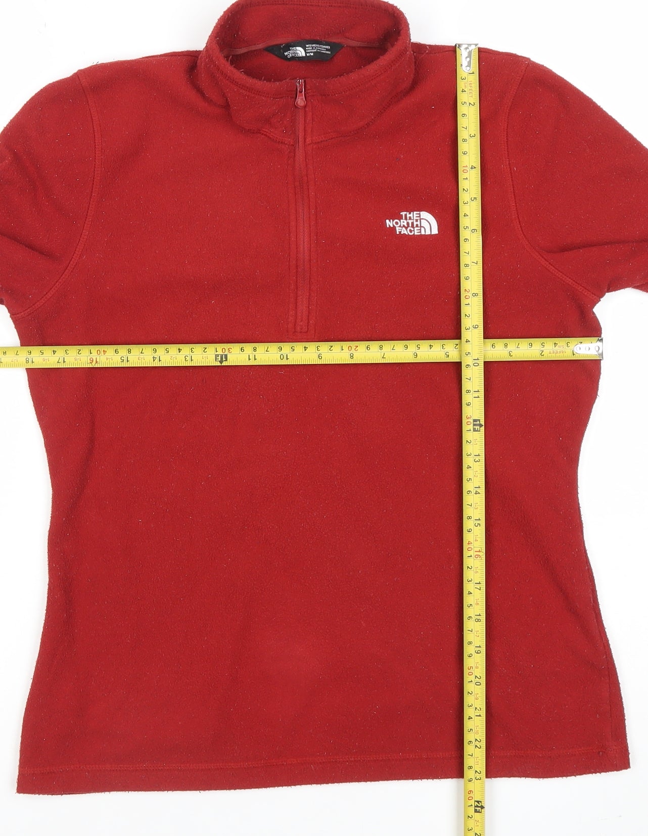 The North Face Women's Red Fleece 1/4 Zip Jacket Size M
