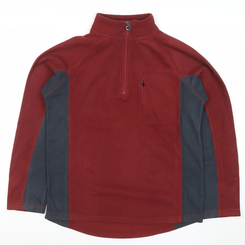 Peter Storm Mens Red XS Thermal Fleece 1/4 Zip Pullover Sweatshirt