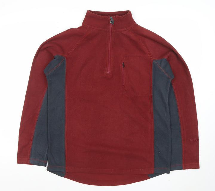 Peter Storm Mens Red XS Thermal Fleece 1/4 Zip Pullover Sweatshirt