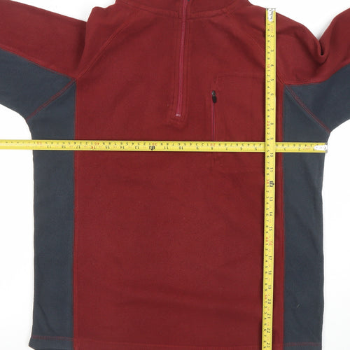 Peter Storm Mens Red XS Thermal Fleece 1/4 Zip Pullover Sweatshirt