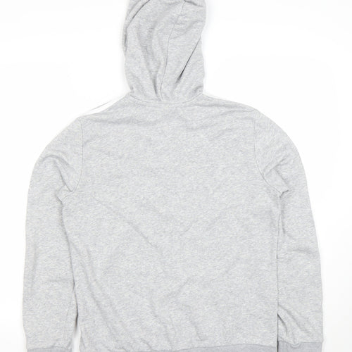 adidas Men’s Grey Full Zip Hoodie Medium Logo Lightweight
