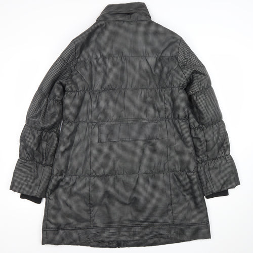 Marks and Spencer Women's Grey Check Long Puffer Coat Size M