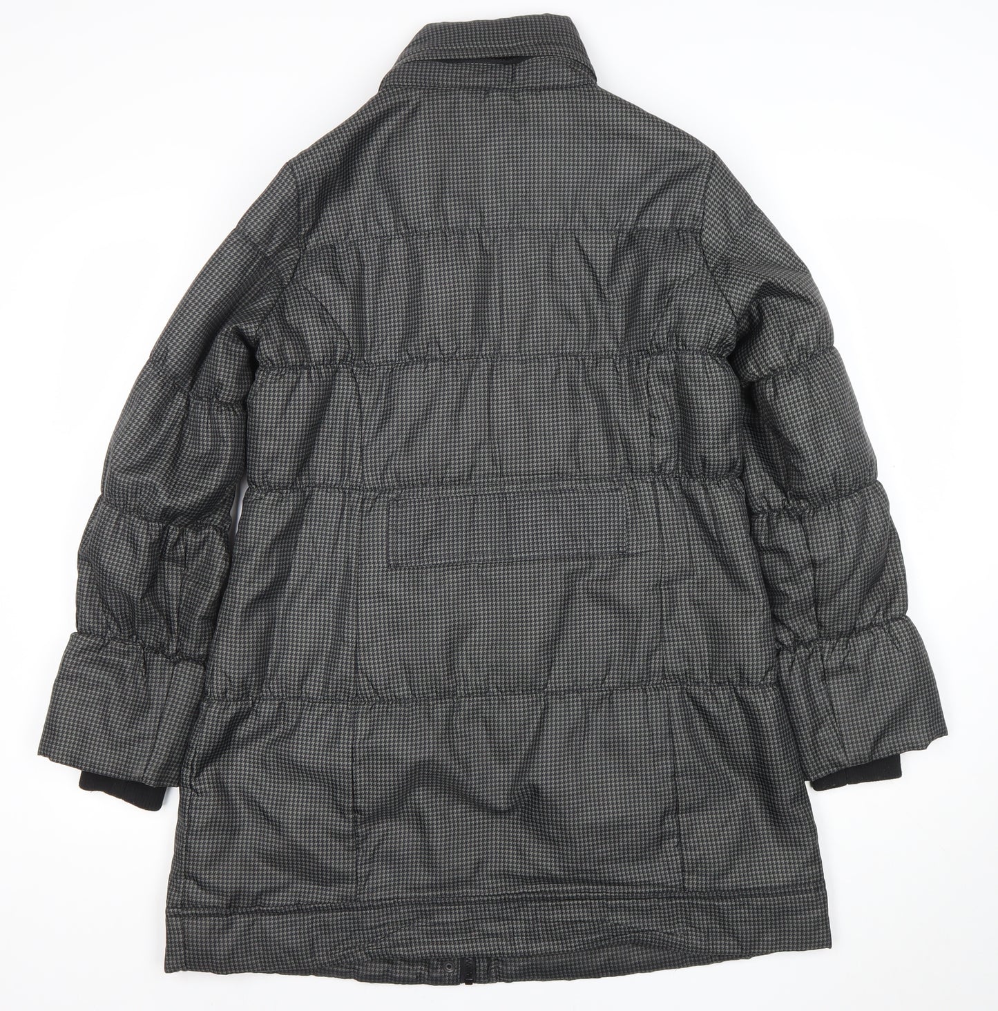 Marks and Spencer Women's Grey Check Long Puffer Coat Size M