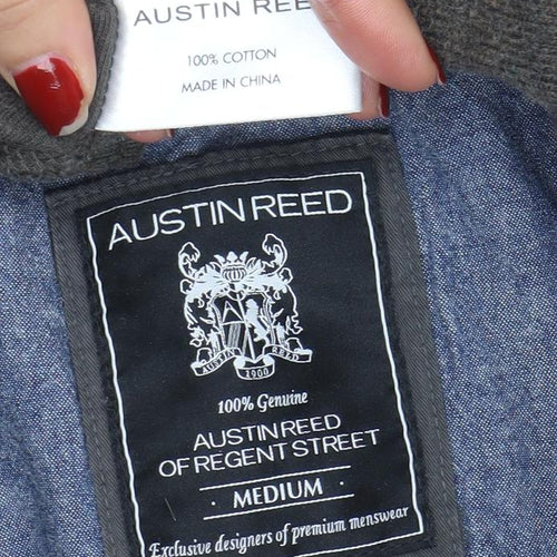 Austin Reed Men's Brown 1/4 Zip Cotton Sweater Medium