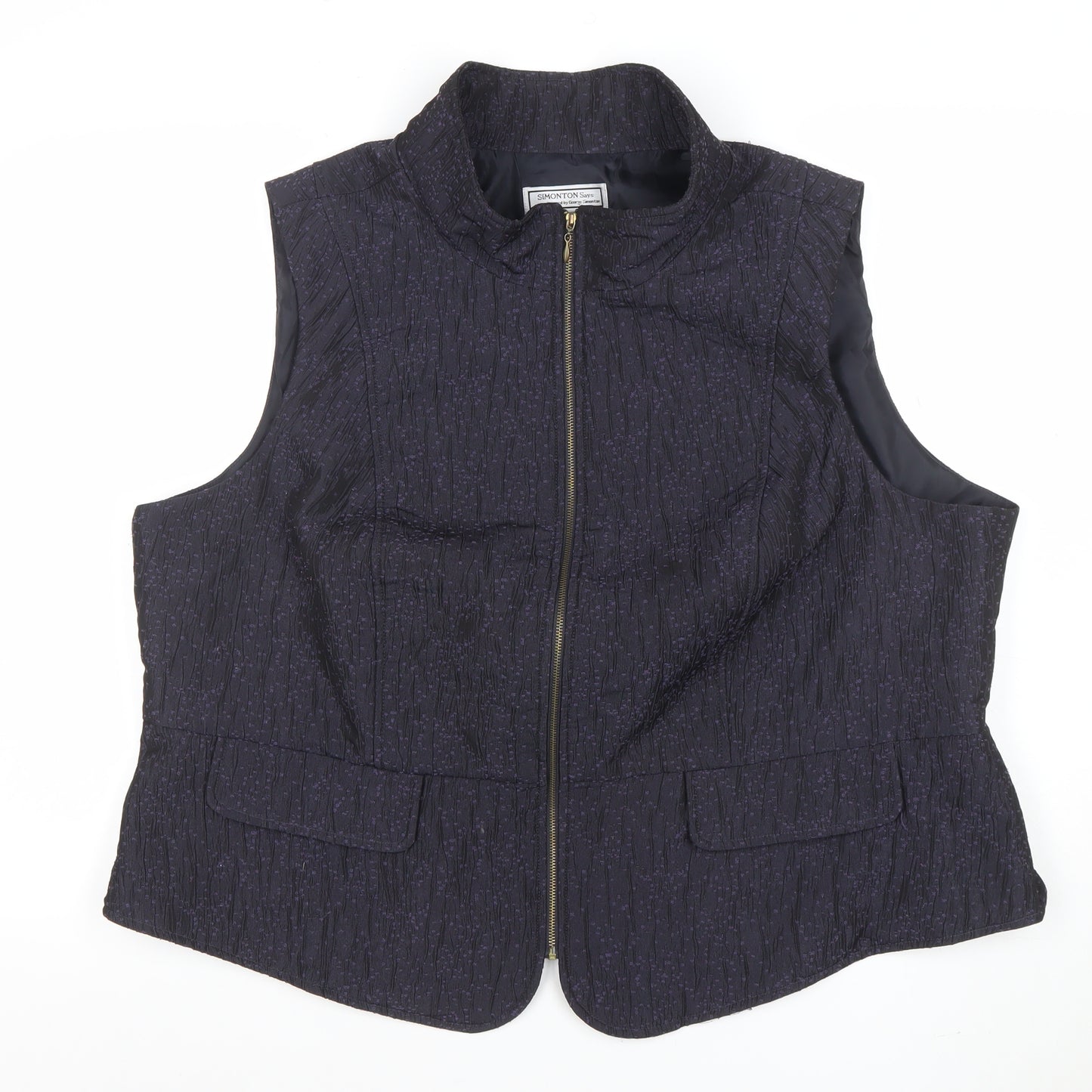 Simonton Says Women Black 2XL Lined Zip Waistcoat