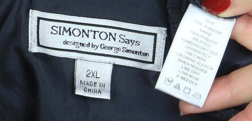 Simonton Says Women Black 2XL Lined Zip Waistcoat