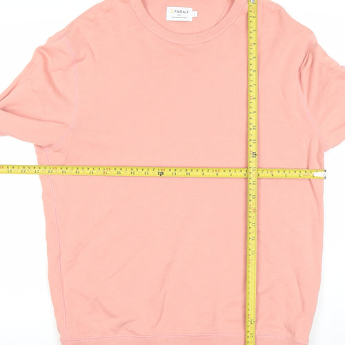Farah Men's Pink Organic Cotton Crew Neck Sweatshirt Size L