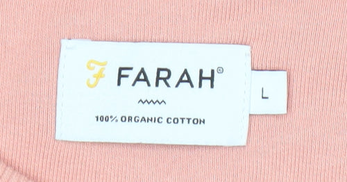 Farah Men's Pink Organic Cotton Crew Neck Sweatshirt Size L
