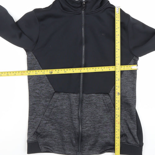 Under Armour Boys Black Full Zip Hoodie YL Loose Fit ColdGear