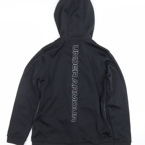 Under Armour Boys Black Full Zip Hoodie YL Loose Fit ColdGear