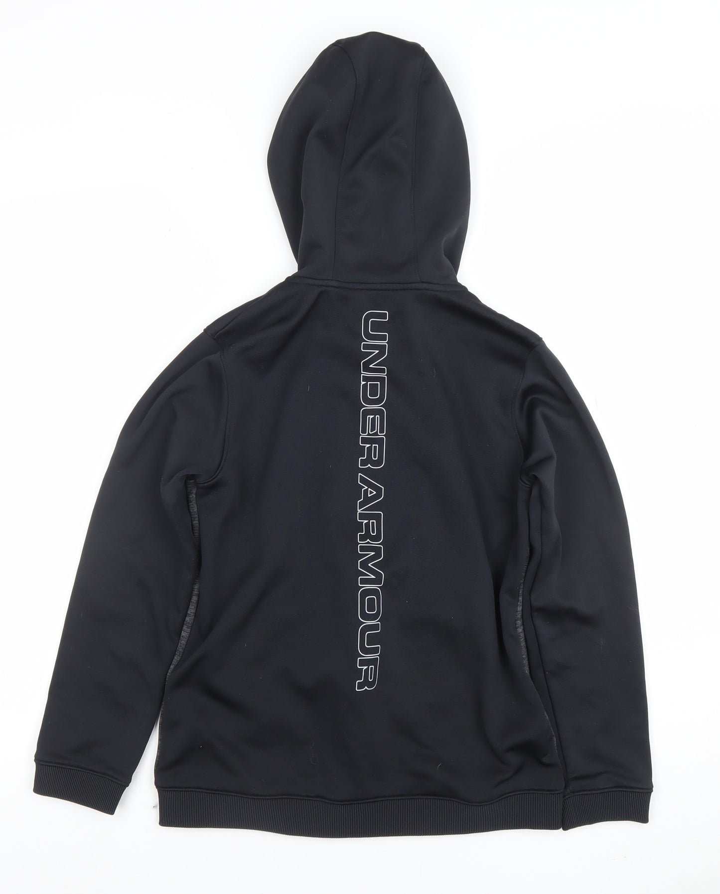 Under Armour Boys Black Full Zip Hoodie YL Loose Fit ColdGear