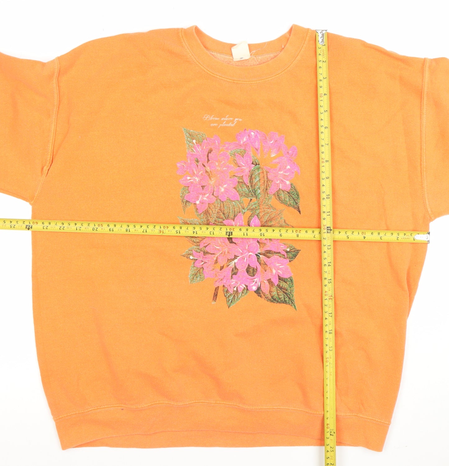 Great Outfitters Women Orange Floral Pullover Sweatshirt Size M