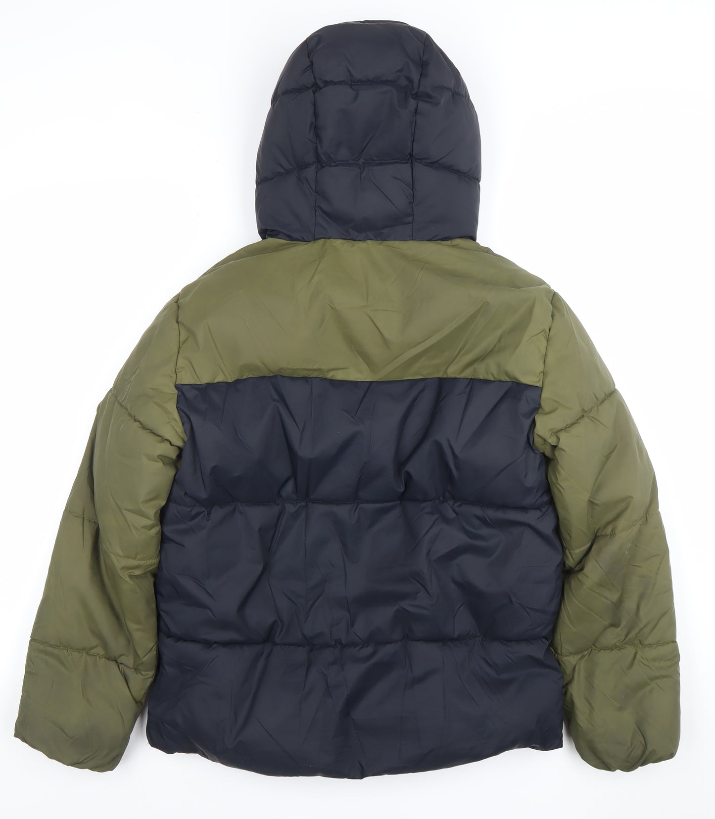 Mango Boys Green & Black Hooded Puffer Jacket 11-12 Years Winter Coat