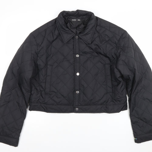 Fever City Women's Black Quilted Cropped Jacket Size M