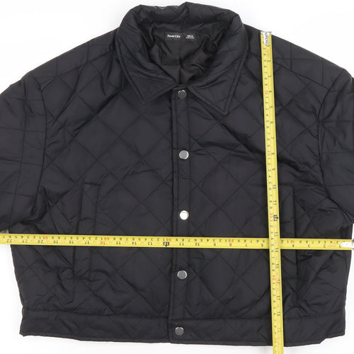 Fever City Women's Black Quilted Cropped Jacket Size M