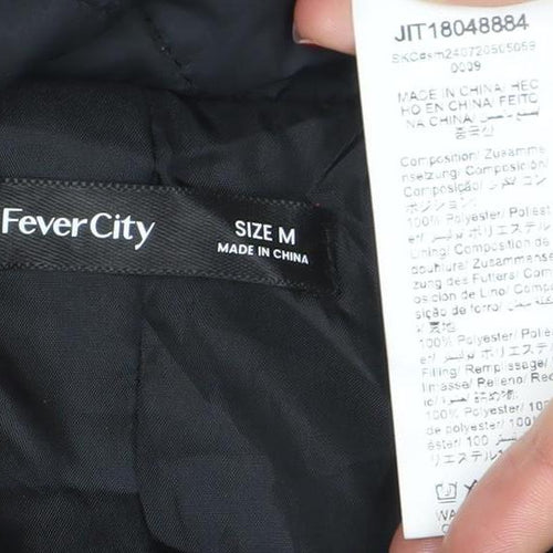 Fever City Women's Black Quilted Cropped Jacket Size M