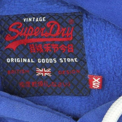 Superdry Mens Blue XS Pullover Hoodie with Logo Print