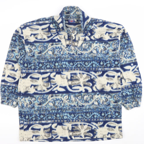 Let's Go Men's Blue Vintage Fleece Pullover Sweatshirt L