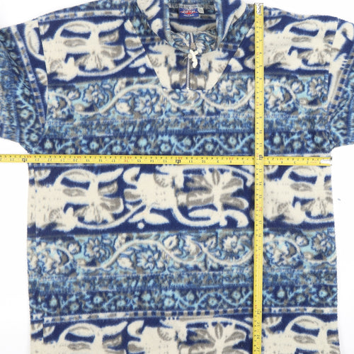 Let's Go Men's Blue Vintage Fleece Pullover Sweatshirt L