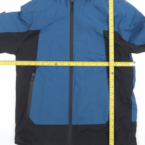 Marks and Spencer Boys Blue Hooded Puffer Jacket 11-12 Years Water Resistant