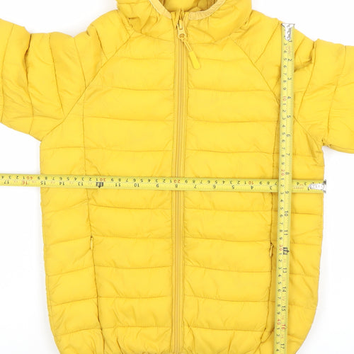 Marks and Spencer Boys Yellow Hooded Puffer Jacket 7-8 Years