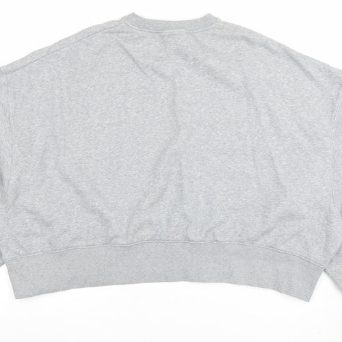 Nike Women Grey L Oversized Crew Neck Pullover Sweatshirt