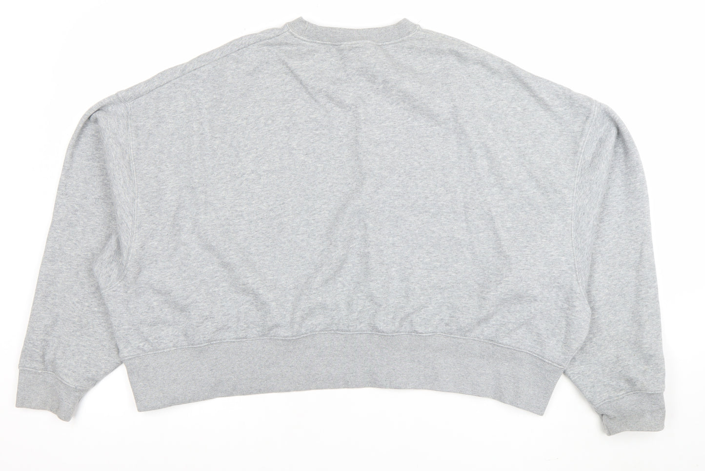 Nike Women Grey L Oversized Crew Neck Pullover Sweatshirt