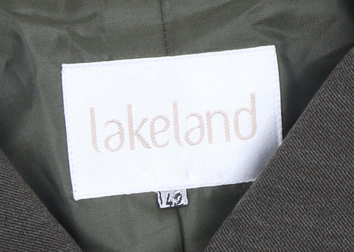 Lakeland Women Brown Wool Blend Zip Suit Jacket Size 14 Regular