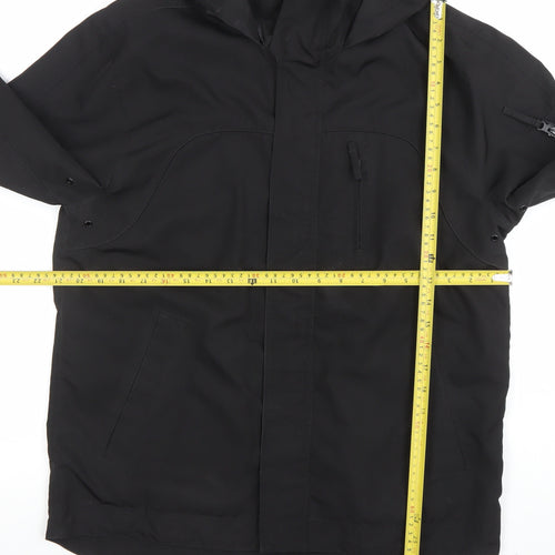 F&F Men's Black Hooded Parka Jacket Size S Regular Fit