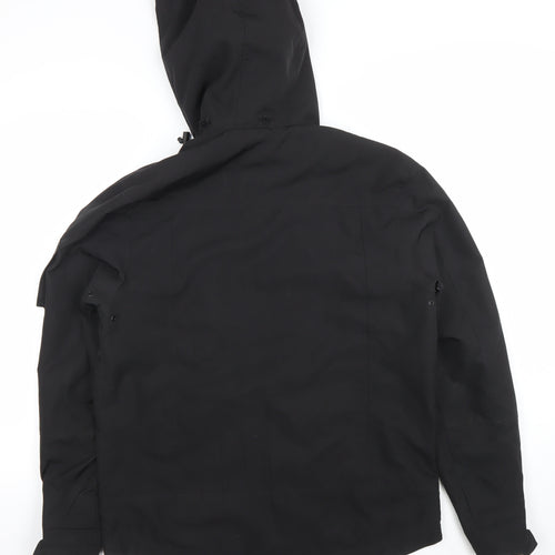 F&F Men's Black Hooded Parka Jacket Size S Regular Fit
