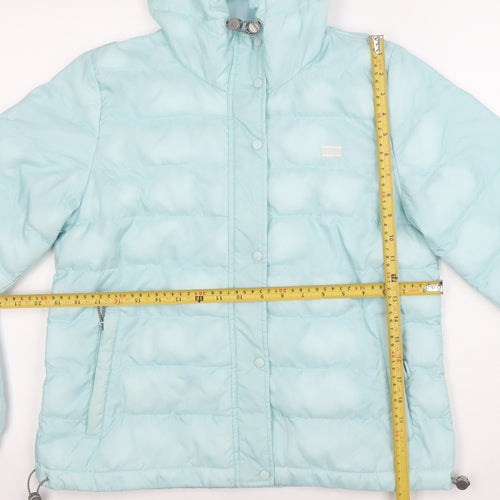 Levi's Women's Blue Hooded Puffer Jacket Size S Winter Zip Coat