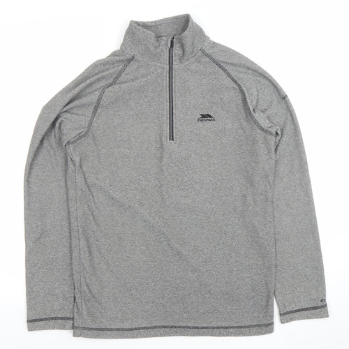 Trespass Men's Grey 1/2 Zip High Neck Lightweight Sweatshirt Size S