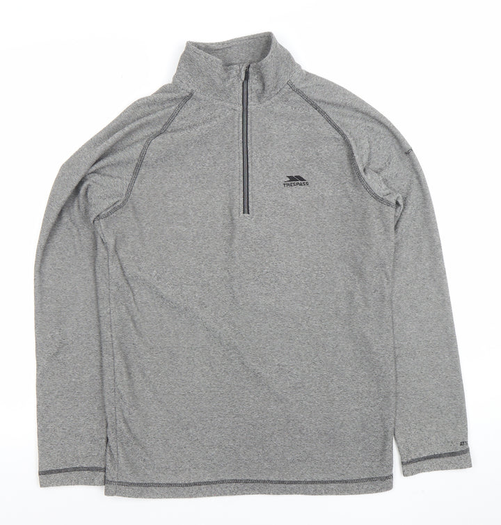 Trespass Men's Grey 1/2 Zip High Neck Lightweight Sweatshirt Size S