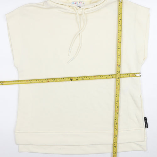 Helen Steele x Dunnes Stores Women Ivory Sleeveless Hoodie XS Cotton Blend