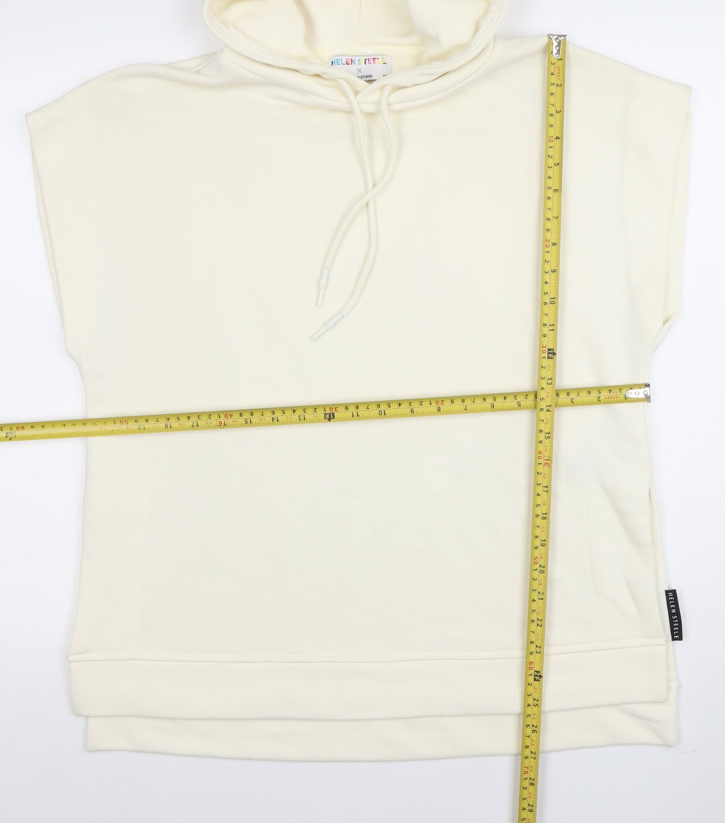 Helen Steele x Dunnes Stores Women Ivory Sleeveless Hoodie XS Cotton Blend