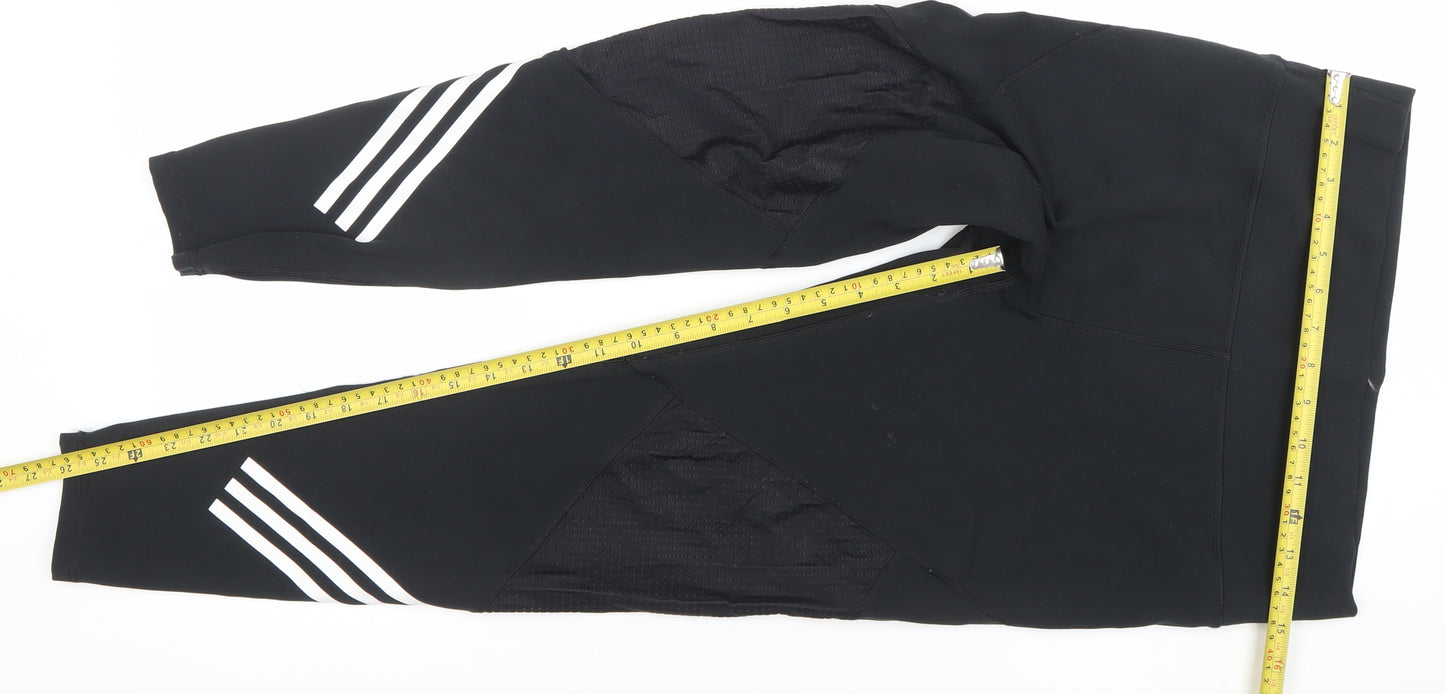 Adidas Women Black L Running Leggings Breathable Stretch Sportswear