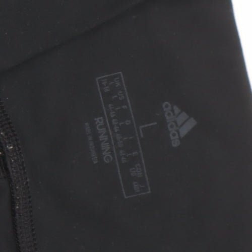 Adidas Women Black L Running Leggings Breathable Stretch Sportswear