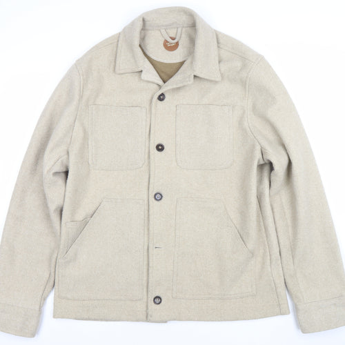Common People Women Beige Wool Blend XL Casual Button Jacket